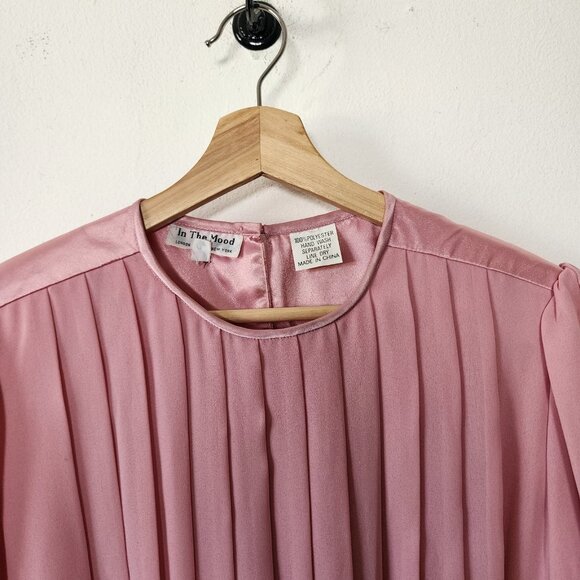 Womens 80s Pink Belted Secretary Formal Modest Dress Size 12 by In The Mood - Picture 5 of 6